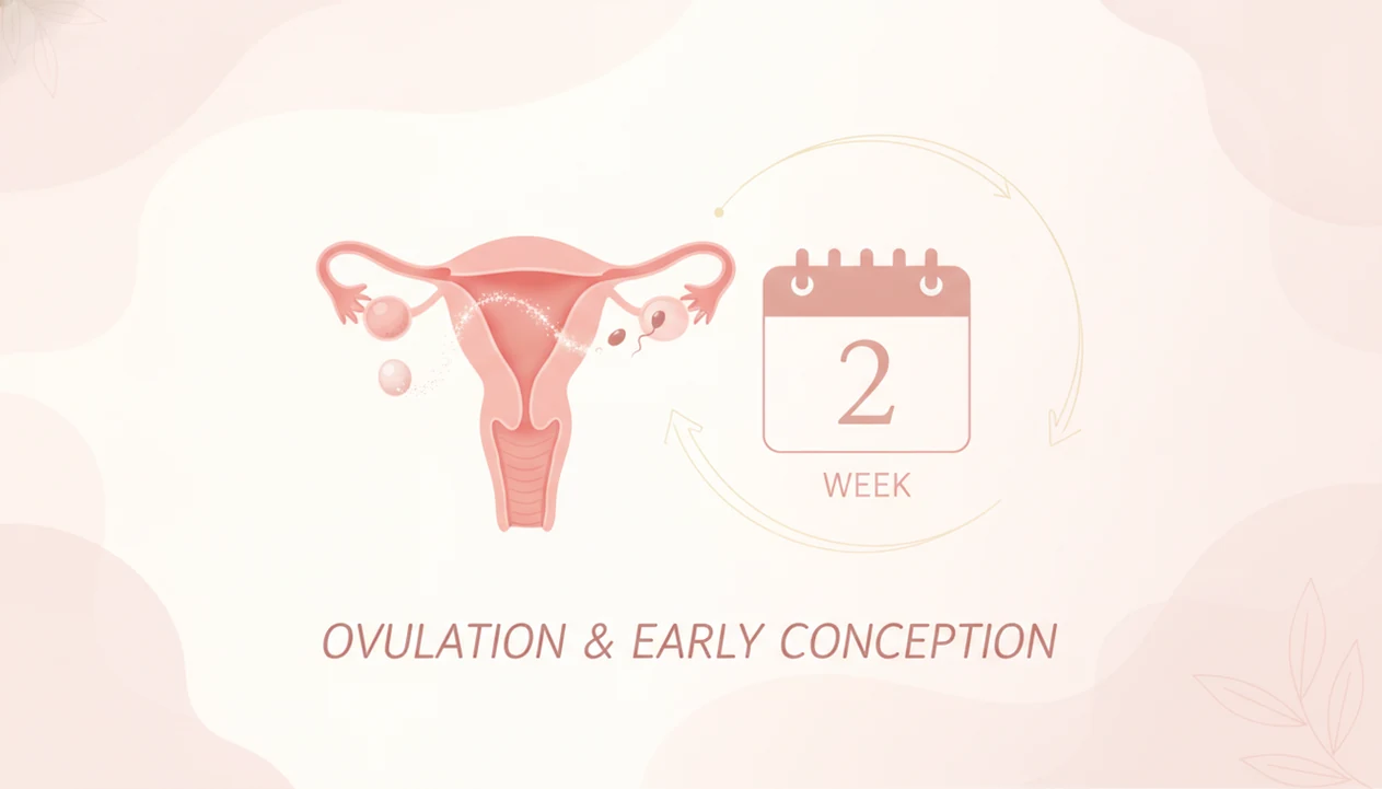 2 weeks pregnant ovulation and microscopic egg cell before measurable baby size