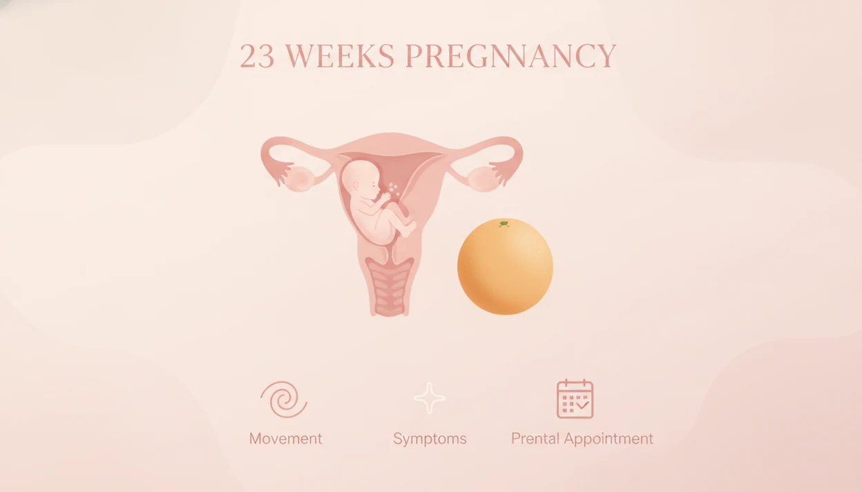23 weeks pregnant fetus size compared with large mango or grapefruit