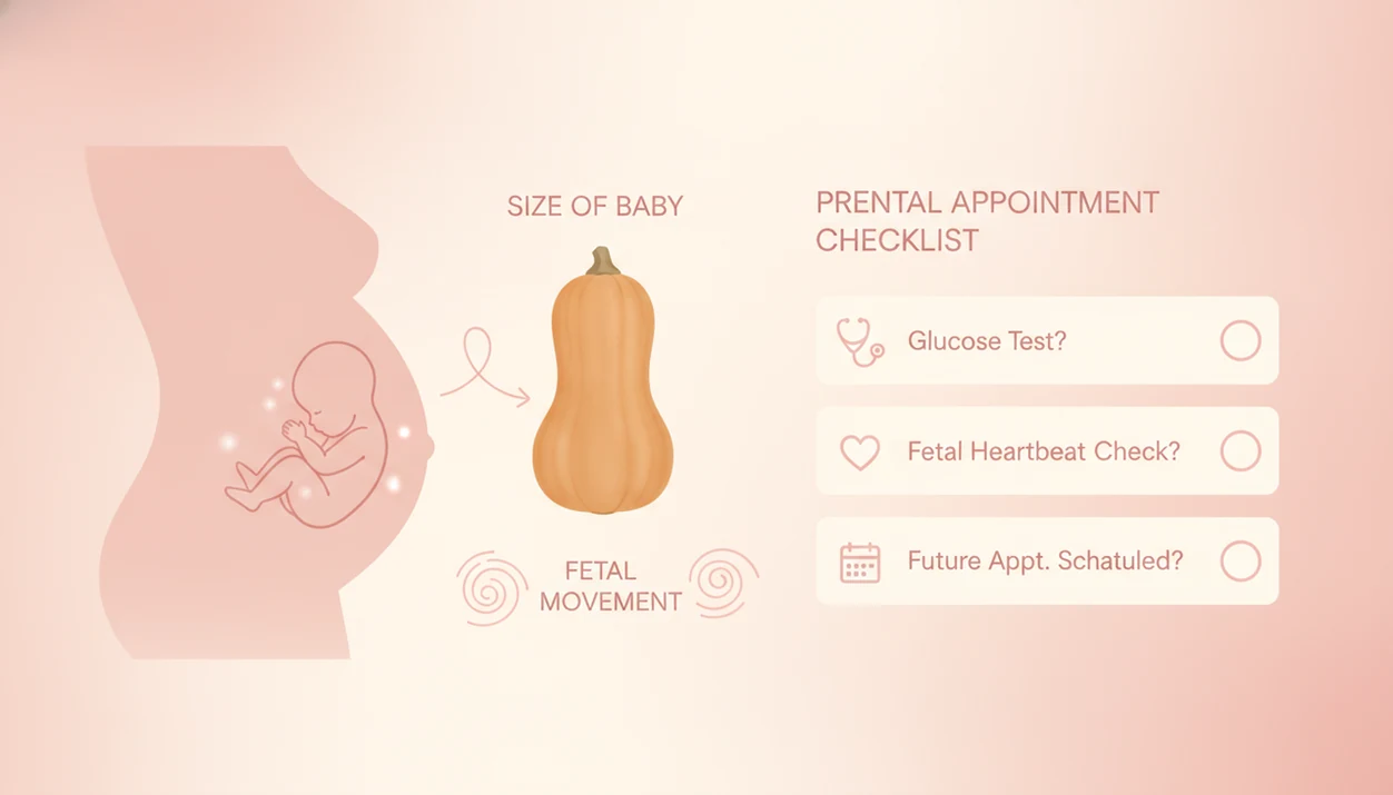 32 weeks pregnant baby size compared with squash and third trimester fetal development