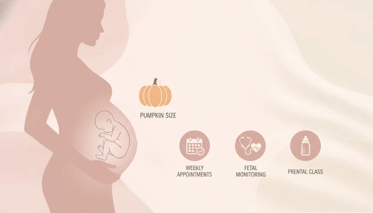 38 weeks pregnant baby size compared with small pumpkin near term pregnancy