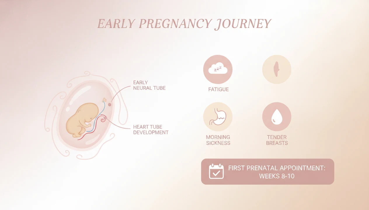 5 weeks pregnant embryo size compared with sesame seed